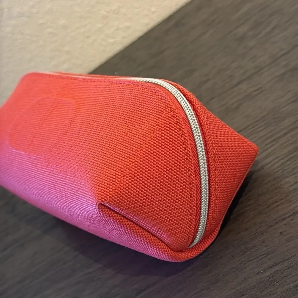 Dior Coral Canvas Cosmetic Vanity Case Travel Jewelry Makeup‎ Organizer